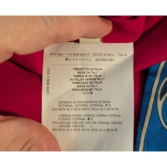 ETRO $2420 Colorful Multi-Print Silk Blazer Luxury Italian 42/6 Rare Artsy NWT - Picture 9 of 16